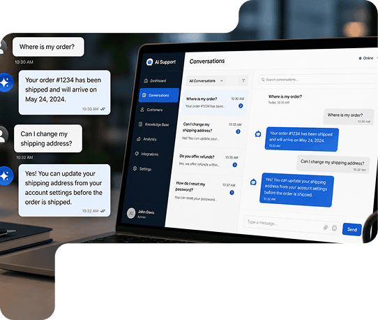 Chat interface showing instant responses